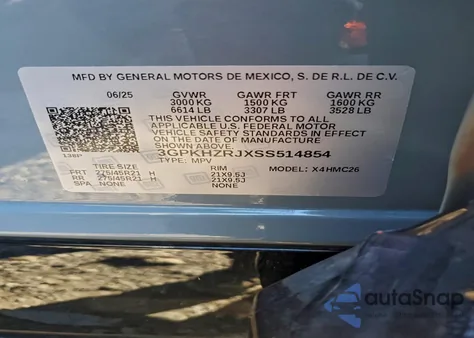 2025 Honda Prologue Elite z USA, uszkodzony, nr VIN 3GPKHZRJXSS514854